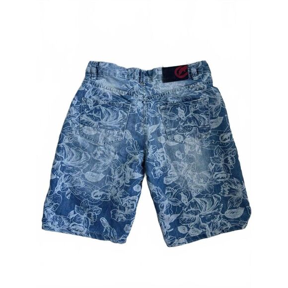 Ecko Unltd. Men’s Denim Jean Knee Length Shorts Floral Size 30 - Picture 4 of 5